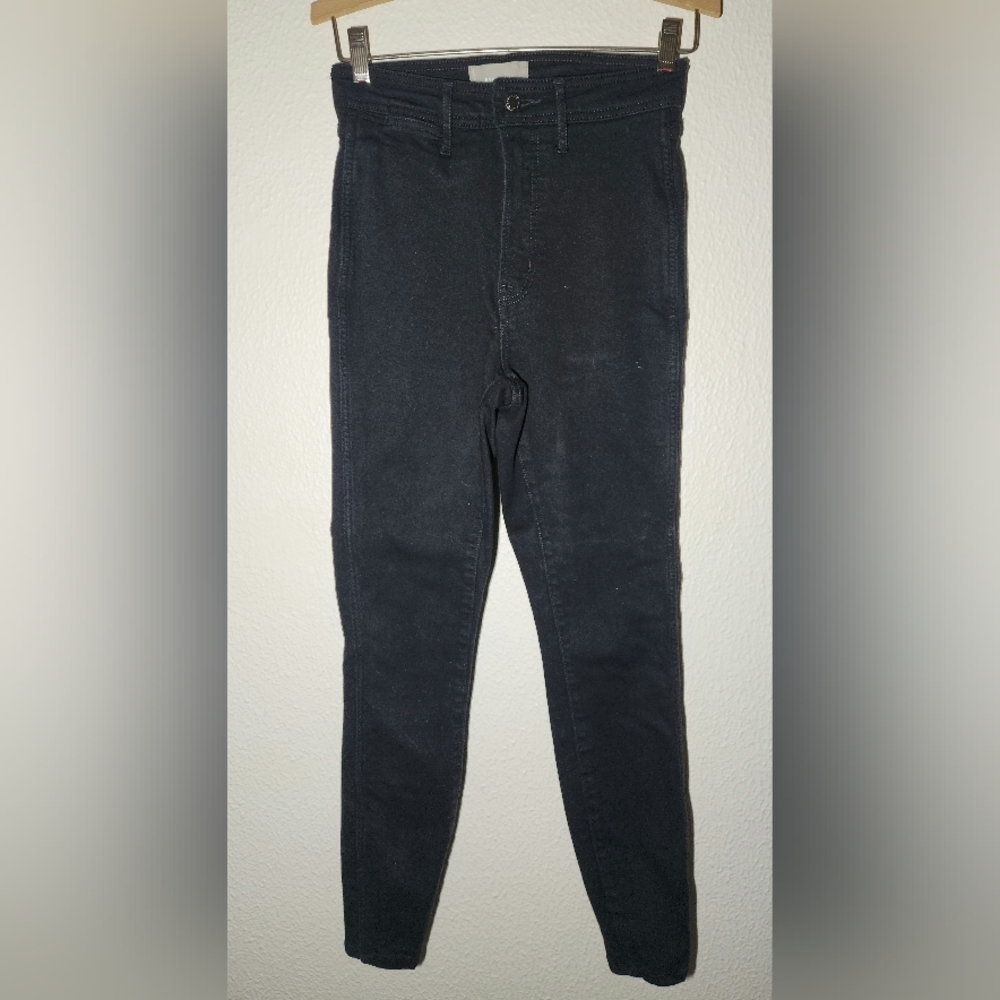 EUC Everlane Womens Size 27 The Way-High Waist Black Denim Skinny Jeans